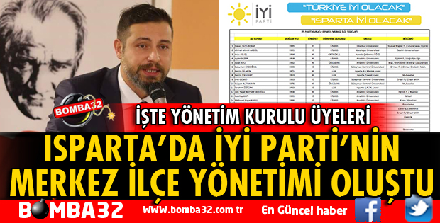 İYİ PARTİ MERKEZ İLÇE YÖNETİMİ BELİRLENDİ