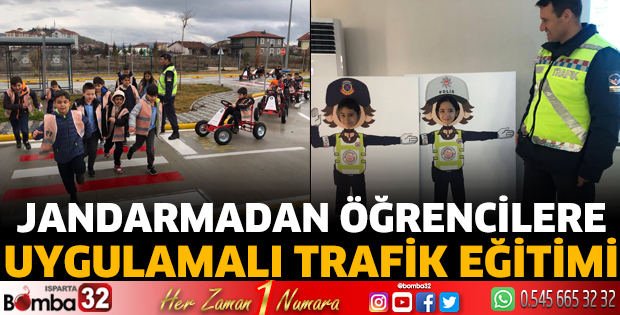 Jandarmadan öğrencilere uygulamalı trafik eğitimi