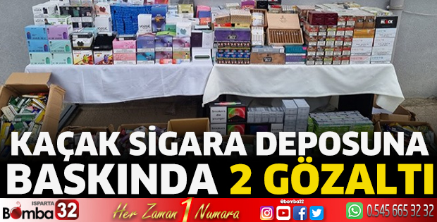 Kaçak sigara deposuna baskında 2 gözaltı