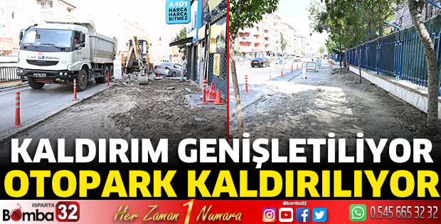 Kaldırım genişletiliyor, otopark kaldırılıyor