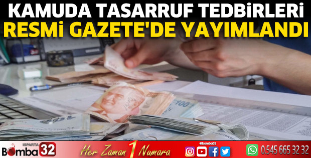 Kamuda tasarruf tedbirleri, Resmi Gazete'de yayımlandı