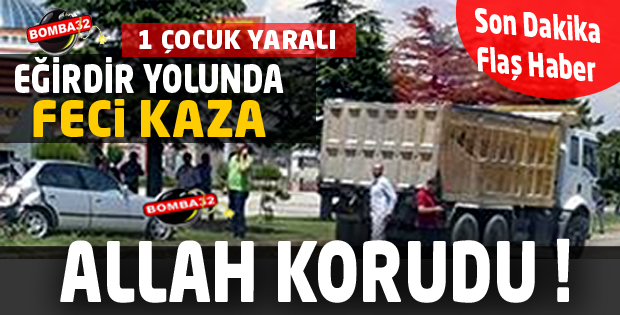 KAMYON OTOMOBİLE ARKADAN ÇARPTI