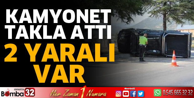 Kamyonet takla attı