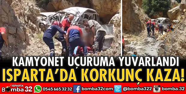 KAMYONET UÇURUMA YUVARLANDI