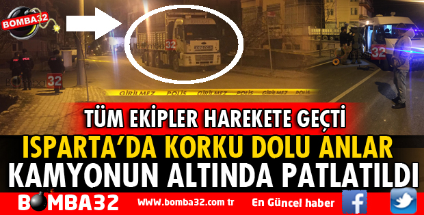 KAMYONUN ALTINDAKİ ŞÜPHELİ PAKET FÜNYE İLE PATLATILDI