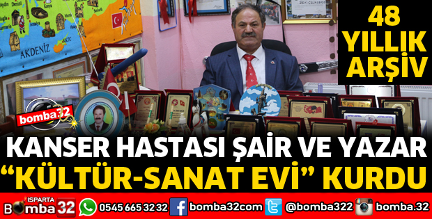 KANSER HASTASI ŞAİR VE YAZAR, EVİNİ KÜLTÜR VE SANAT EVİNE DÖNÜŞTÜRDÜ