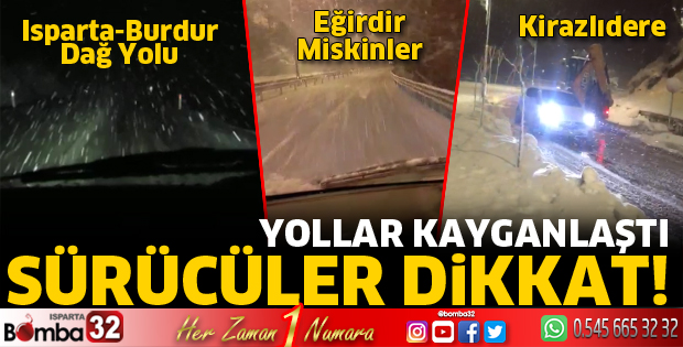 Kar yağışı ile sürücüler zor anlar yaşıyor