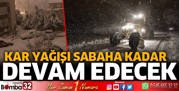 Kar yağışı sabaha kadar devam edecek