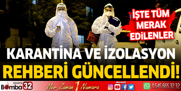 Karantina ve izolasyon rehberi güncellendi! İşte merak edilenler