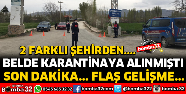 KARANTİNAYA ALINAN ÇARIKSARAYLAR İLE İLGİLİ FLAŞ GELİŞME 