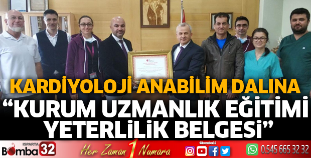 Kardiyoloji Anabilim dalına Kurum Uzmanlık Eğitimi Yeterlilik Belgesi