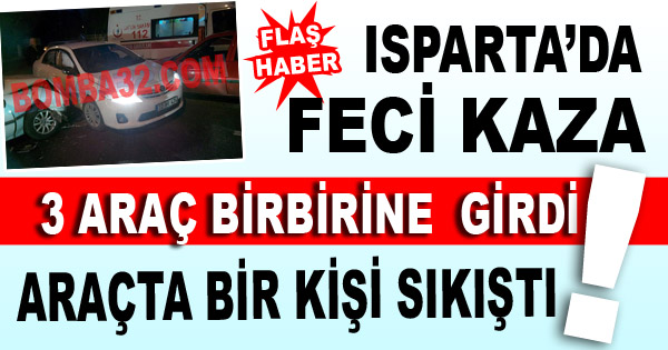 Kavşakta Çarpışan 3 Araç Birbirine Girdi!