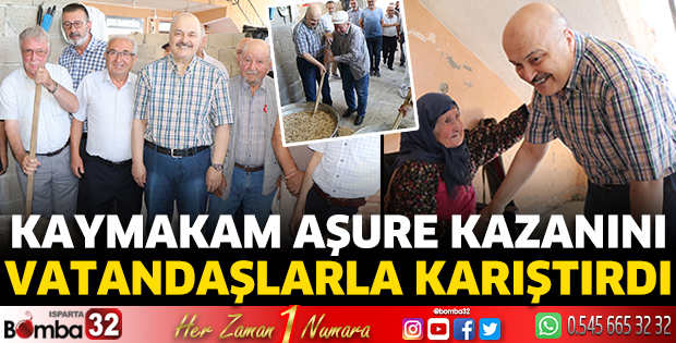 Kaymakam aşure kazanını vatandaşlarla karıştırdı