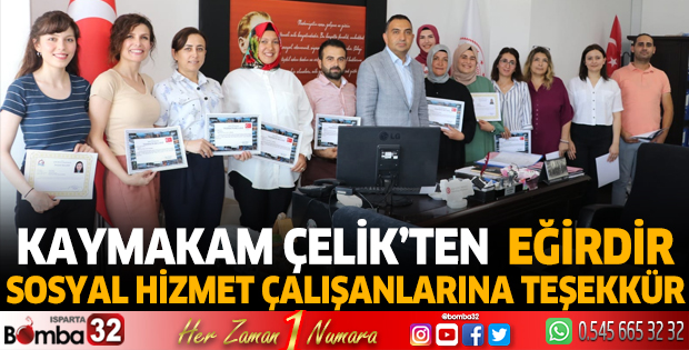 Kaymakam Çelik, personele teşekkür etti