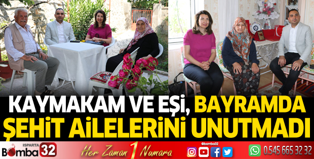 Kaymakam ve eşi bayramda şehit ailelerini unutmadı