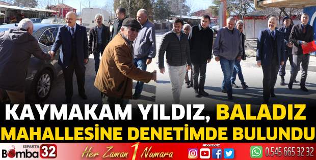 Kaymakam Yıldız Baladız Mahallesine denetimde bulundu
