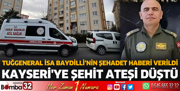 Kayseri'ye şehit ateşi düştü