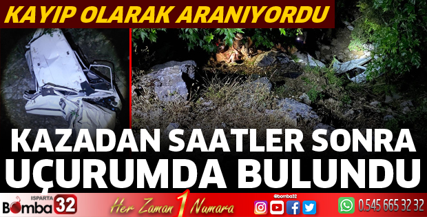 Kaza yapan sürücü saatler sonra bulundu