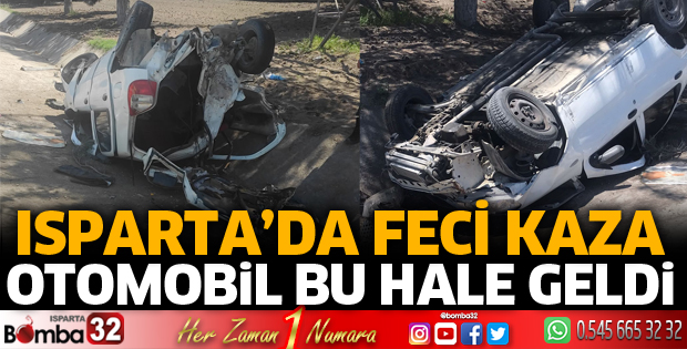 Kazada otomobil hurdaya döndü