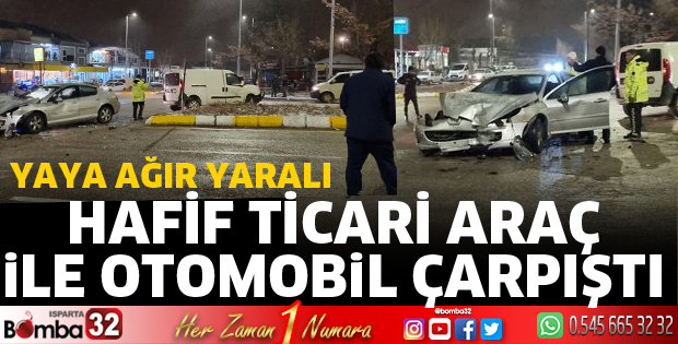 Kazaya karışan araç yayaya çarptı