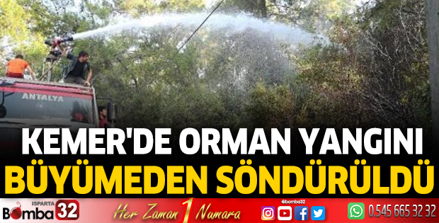 Kemer'de orman yangını büyümeden söndürüldü