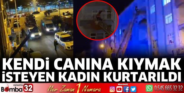 Kendi canına kıymak isteyen kadın kurtarıldı