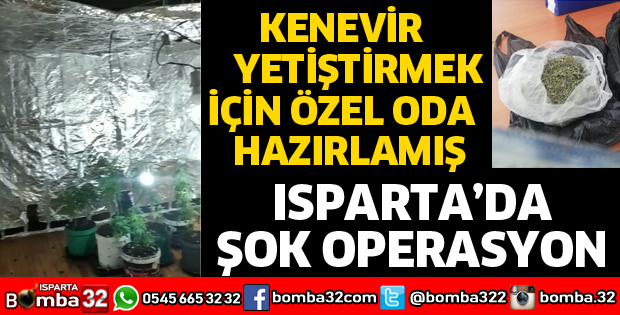 KENEVİR YETİŞTİRMEK İÇİN ÖZEL ODA HAZIRLAMIŞ