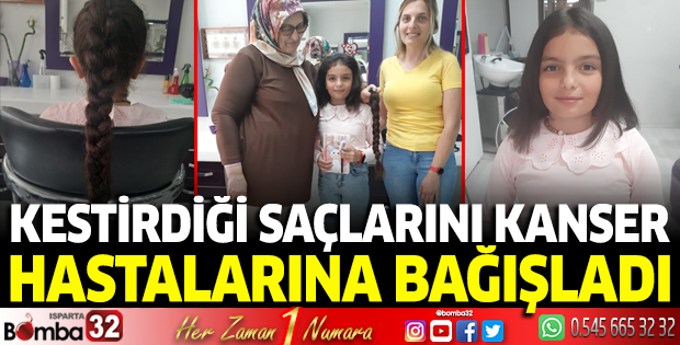 Kestirdiği saçlarını kanser hastalarına bağışladı