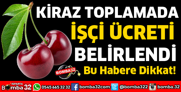 KİRAZDA İŞÇİ ÜCRETİ 80 TL OLARAK BELİRLENDİ