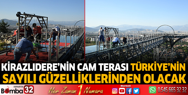 Kirazlıdere Seyir Terasının cam montajına başlandı