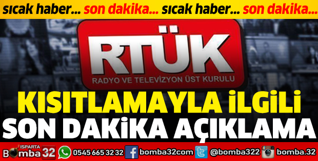 KISITLAMAYLA İLGİLİ AÇIKLAMA