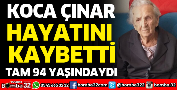 KOCA ÇINAR HAYATINI KAYBETTİ