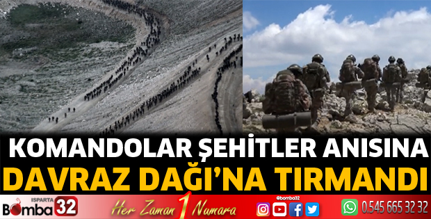 Komandolar şehitleri anmak için Davraz Dağı'na tırmandı
