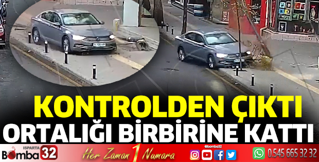 Kontrolden çıkan otomobil ortalığı birbirine kattı