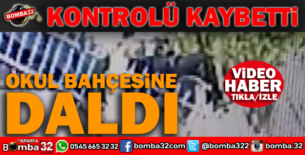 KONTROLÜ KAYBEDEN ARAÇ OKUL BAHÇESİNE DALDI