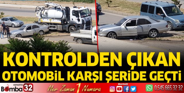 Korku dolu anlar! Otomobil karşı şeride geçti