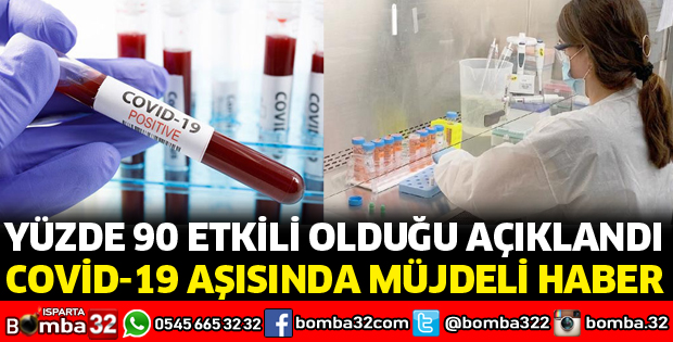KORONAVİRÜS AŞISINDA MÜJDELİ HABER