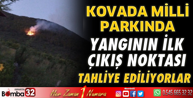 Kovada Milli Parkında yangının ilk çıkış noktası