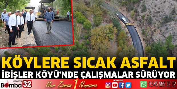 Köy yollarına sıcak asfalt çalışmaları