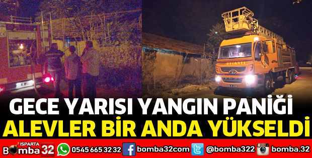 KÖYDE GECE YARISI YANGIN ÇIKTI