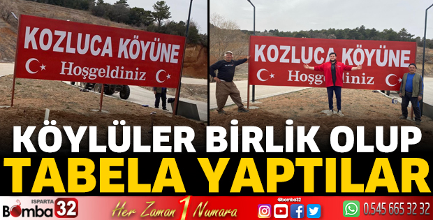 Köylüler birlik olup tabela yaptılar