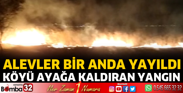 Köylüleri korkutan yangın
