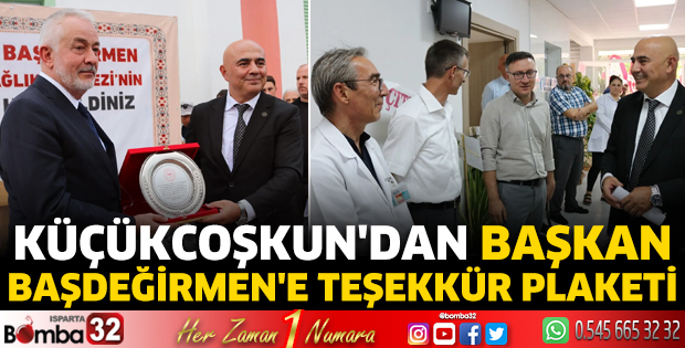 Küçükcoşkun'dan Başkan Başdeğirmen'e teşekkür plaketi