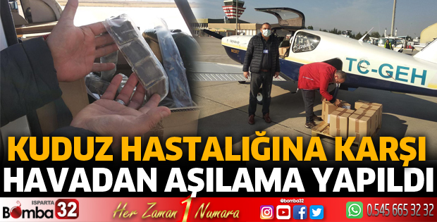 Kuduz hastalığına karşı havadan aşılama yapıldı
