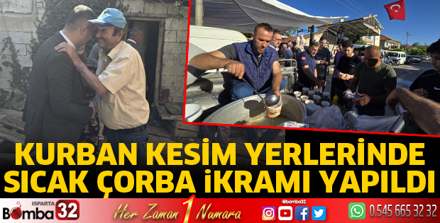 Kurban kesim yerlerinde sıcak çorba ikramı