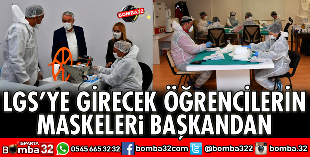 LGS’YE GİRECEK ÖĞRENCİLERİN MASKELERİ BAŞKANDAN