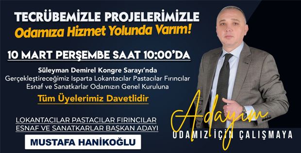 Lokantacılar Odası Başkan Adayı Hanikoğlu’ndan 6 önemli proje