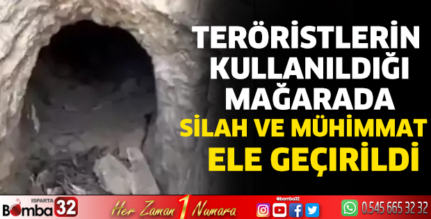 Mağarada silah ve mühimmat ele geçirildi