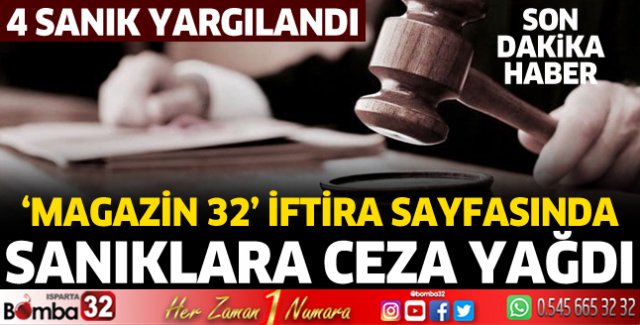 Magazin 32 iftira sayfasında sanıklara ceza yağdı