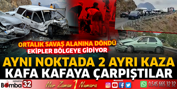 Mahmatlar virajlarında 2 ayrı kaza